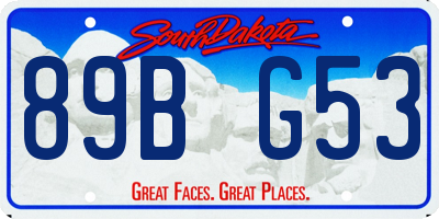 SD license plate 89BG53
