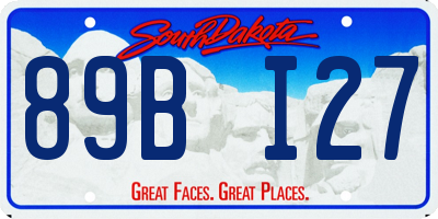 SD license plate 89BI27