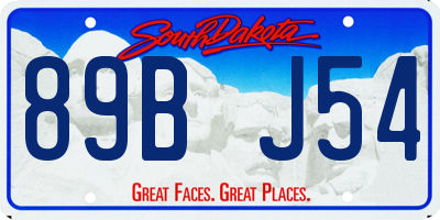 SD license plate 89BJ54