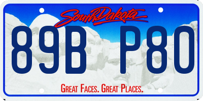 SD license plate 89BP80