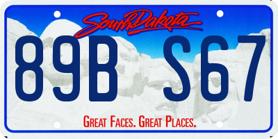 SD license plate 89BS67
