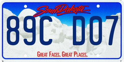 SD license plate 89CD07