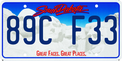 SD license plate 89CF33