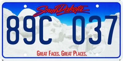 SD license plate 89CO37