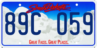 SD license plate 89CO59