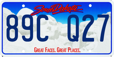 SD license plate 89CQ27