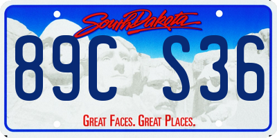 SD license plate 89CS36