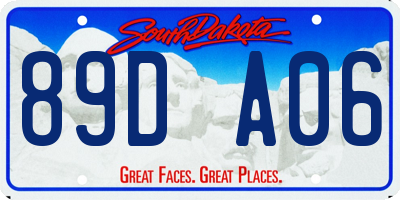 SD license plate 89DA06