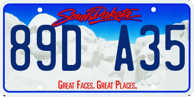 SD license plate 89DA35