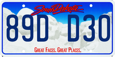 SD license plate 89DD30