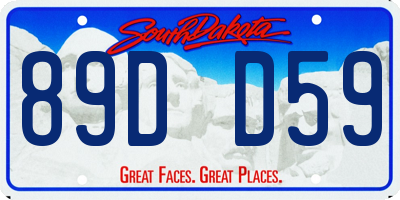 SD license plate 89DD59