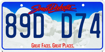 SD license plate 89DD74