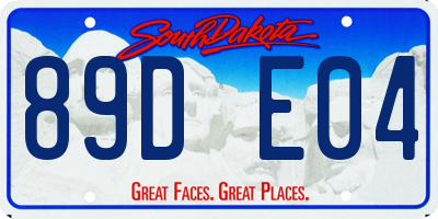 SD license plate 89DE04