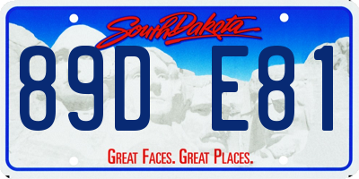 SD license plate 89DE81