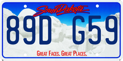 SD license plate 89DG59