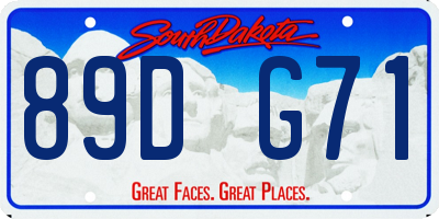 SD license plate 89DG71
