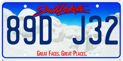 SD license plate 89DJ32