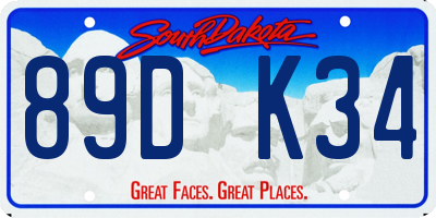 SD license plate 89DK34