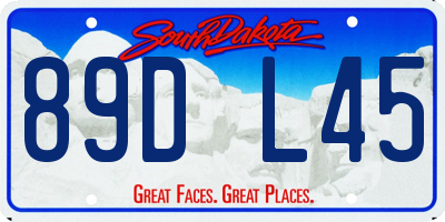 SD license plate 89DL45