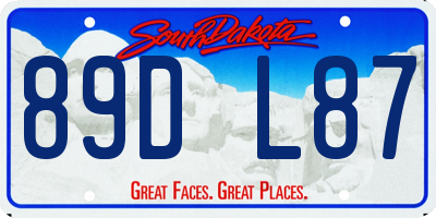 SD license plate 89DL87