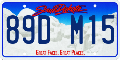 SD license plate 89DM15
