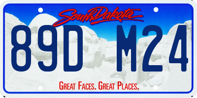 SD license plate 89DM24