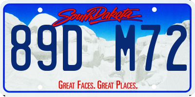 SD license plate 89DM72