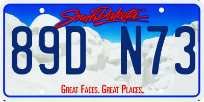 SD license plate 89DN73