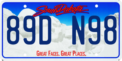 SD license plate 89DN98
