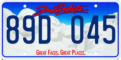 SD license plate 89DO45