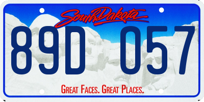 SD license plate 89DO57