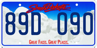 SD license plate 89DO90