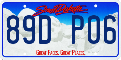 SD license plate 89DP06