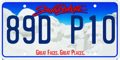 SD license plate 89DP10