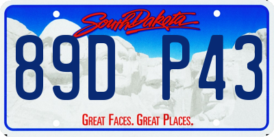SD license plate 89DP43