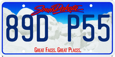 SD license plate 89DP55