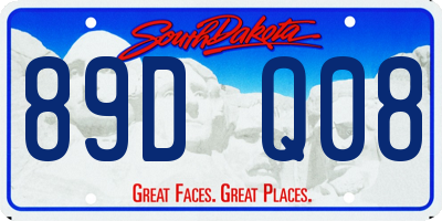 SD license plate 89DQ08