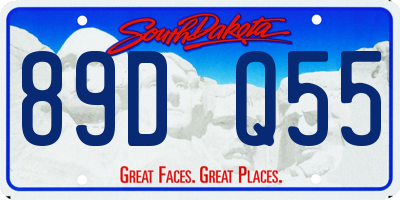 SD license plate 89DQ55