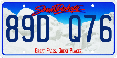 SD license plate 89DQ76