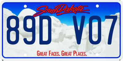 SD license plate 89DV07