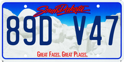 SD license plate 89DV47