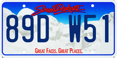 SD license plate 89DW51