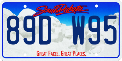 SD license plate 89DW95