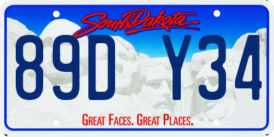 SD license plate 89DY34