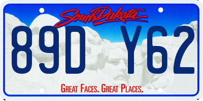 SD license plate 89DY62