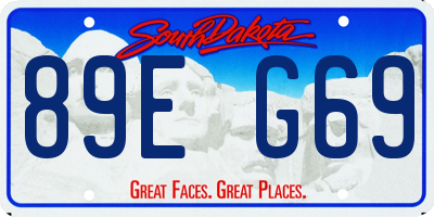 SD license plate 89EG69
