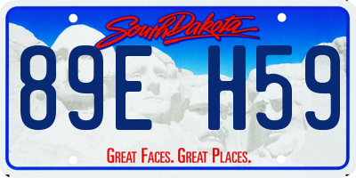 SD license plate 89EH59