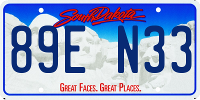 SD license plate 89EN33