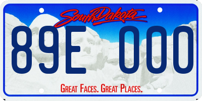SD license plate 89EO00