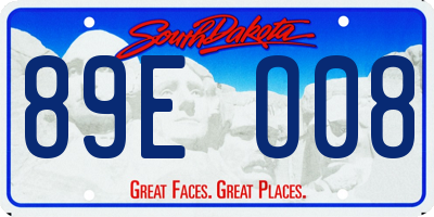 SD license plate 89EO08